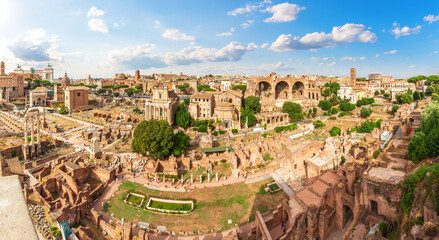 The full panorama of Roman Forum, Italy