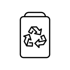 Waste recycling icon. Flat pictogram for web. Line stroke. Simple symbol isolated on white background. Outline icon vector eps10