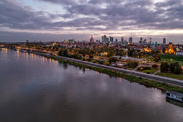 Fototapeta Panorama of the city of Warsaw, Poland. obraz