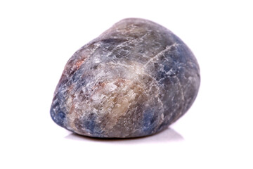 Macro mineral stone sapphire on white background