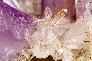 Amethyst Crystal Druse  macro mineral on white background