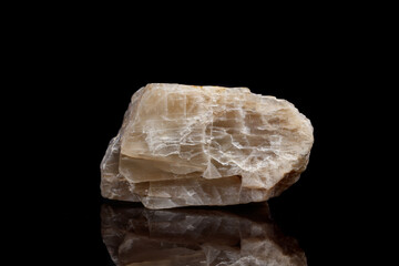 Macro mineral stone Moonstone a black background