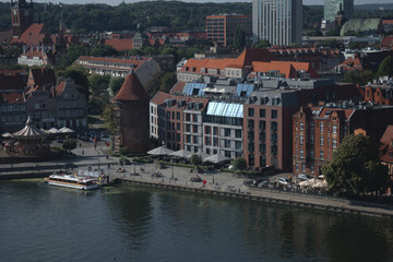 Fototapeta premium Aerial vview of Gdansk old town summer seaside