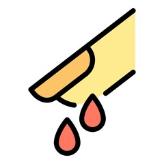 Finger blood icon. Outline finger blood vector icon color flat isolated