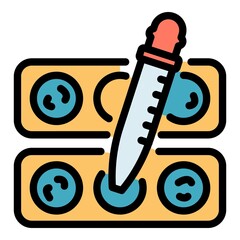 Blood pipette icon. Outline blood pipette vector icon color flat isolated
