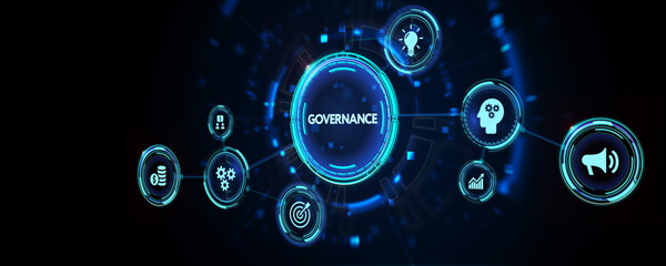 Business, Technology, Internet and network concept. GOVERNANCE  successful business concept. 3d illustration