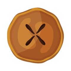 Pumpkin pie with pecans for Thanksgiving, Thanksgiving food, vector illustration of food, traditional Thanksgiving dishes. Menu items. Sugar. Delicious pastries with filling. Handmade work.