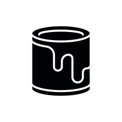 Paint Jar glyph icon. Vector fill black illustration.