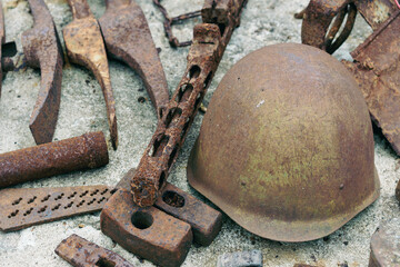 weapons found in the ground the field of the end of the second world war
