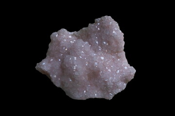 Manganocalcite isolated on black background 