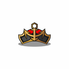 Pirate king crown design logo. crown king logo
