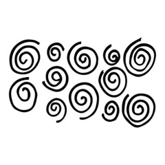 Hand drawn abstract shapes, textures. Vector design elements, background texture, points, strokes, ornament in grunge style. Scribbles handwritten with pen or pencil. Simple vector geometric texture.