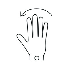 Carpal tunnel syndrome, line icon, tilt of the palm to the left and right
