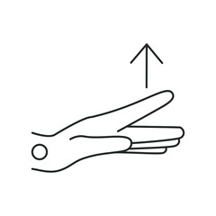 Carpal tunnel syndrome, line icon, lifting fingers in turn
