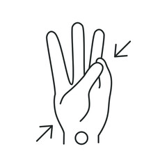 Carpal tunnel syndrome, line icon, take turns to touch with your thumb