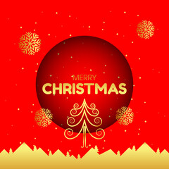 Naklejka na ściany i meble Christmas Day Greeting Card, Banner, Flyer, Cover Design 