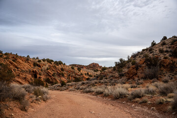 Thin Layer of Clouds Over Wire Pass Trail In Utah