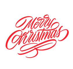 Merry Christmas vector text Calligraphic Lettering design card template. Calligraphic handmade lettering.