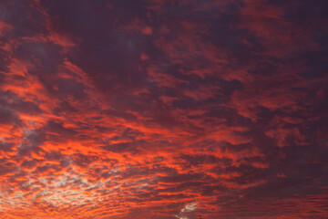 beautiful colorful pink, blue and orange sky at sunset