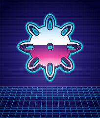 Retro style Set of false nails for manicure icon isolated futuristic landscape background. Varnish color palette for nail extension. Artificial nails. 80s fashion party. Vector