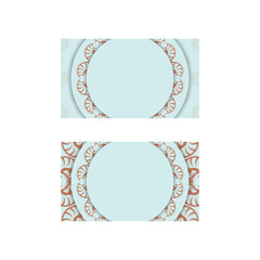 Vintage coral aquamarine business card for your brand.