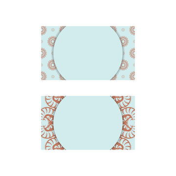 Abstract coral pattern aquamarine business card for your contacts.