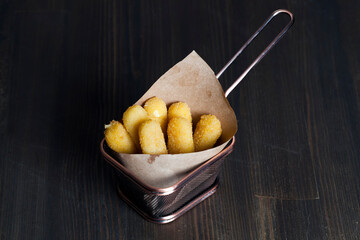 large cheese sticks made of deep-fried baked cheese