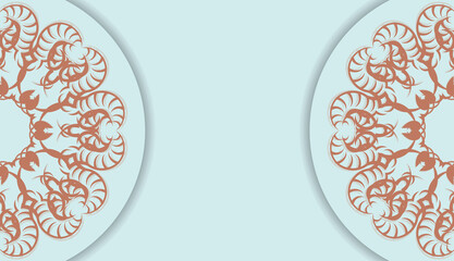 Baner of aquamarine color with indian coral pattern for design under your text