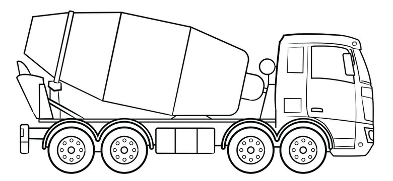 Vecteur Stock Concrete mixer truck - vector illustration. | Adobe Stock