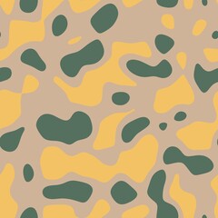 Seamless abstract non print resembling strange colored animal skin surface pattern design for print. High quality illustration. Psychedelic repeat minimal dot swatch for apparel, textile or background