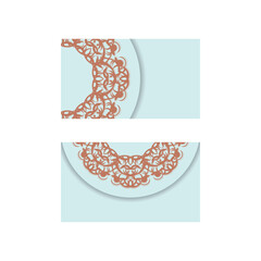 Business card in aquamarine color with luxurious coral pattern for your personality.