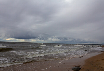 The harsh Baltic Sea in the autumn wind