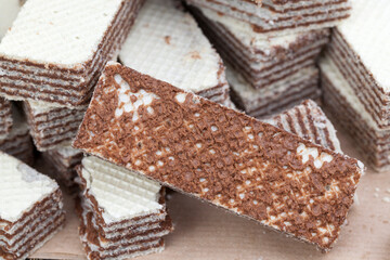 wheat waffles with chocolate filling