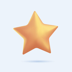 Quality rating bright icon with five yellow stars isolated on white. Evaluation of goods, writing reviews of delivery.