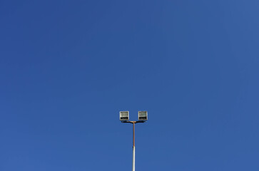 Photo of a lantern on a background of blue clear sky