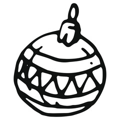 hand drawn Christmas tree decoration in doodle style