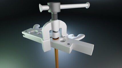 flaring tool for copper pipes. 3d render