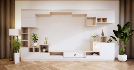 Interior, Cabinet in modern empty room on Livingroom. 3d rendering