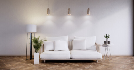 Obraz premium Sofa furniture and mockup modern room design minimal.3D rendering