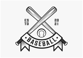vintage baseball with ribbon premium vector