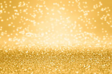 Golden glitter party or gold champaign color sparkel Christmas background  - obrazy, fototapety, plakaty