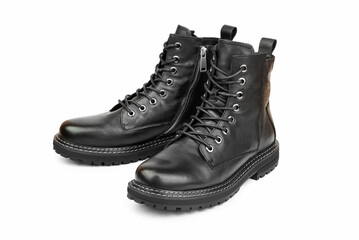 Black boots isolated on white