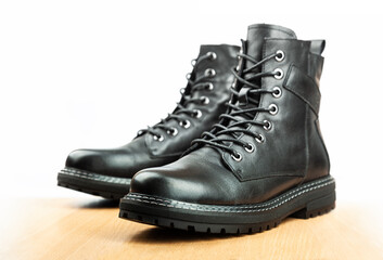 Black boots isolated on white