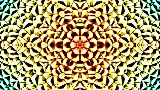 Beautiful abstract kaleidoscope that shines, a radiant light that regulates the subtle movements