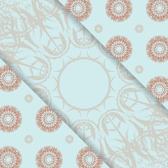 Aquamarine brochure with vintage coral motifs now ready to print.