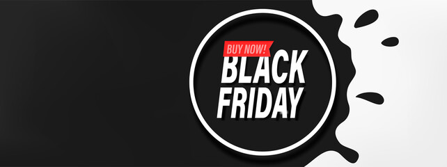 Black friday vector banner with copy space