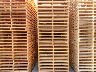 Abstract of Stacked Wooden Pallets