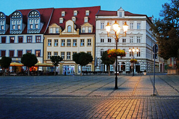 Fototapeta premium Naumburg an der Saale Marktplatz im Abendlicht