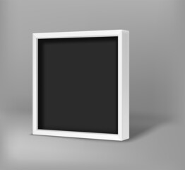 Black and White elegant modern photo frame. Layered vector mockup