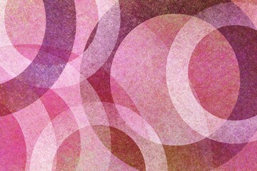 Abstract modern background design in pink circle pattern, textured circles in pink red purple and white are layered in geometric abstract rings, abstract background texture